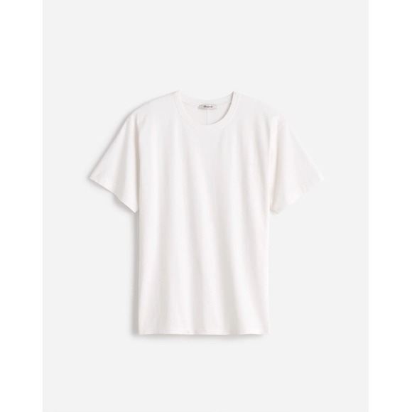 Madewell NWT Eyelet White Cotton Relaxed Oversized Short Sleeve T-Shirt, Size XL - Picture 6 of 9